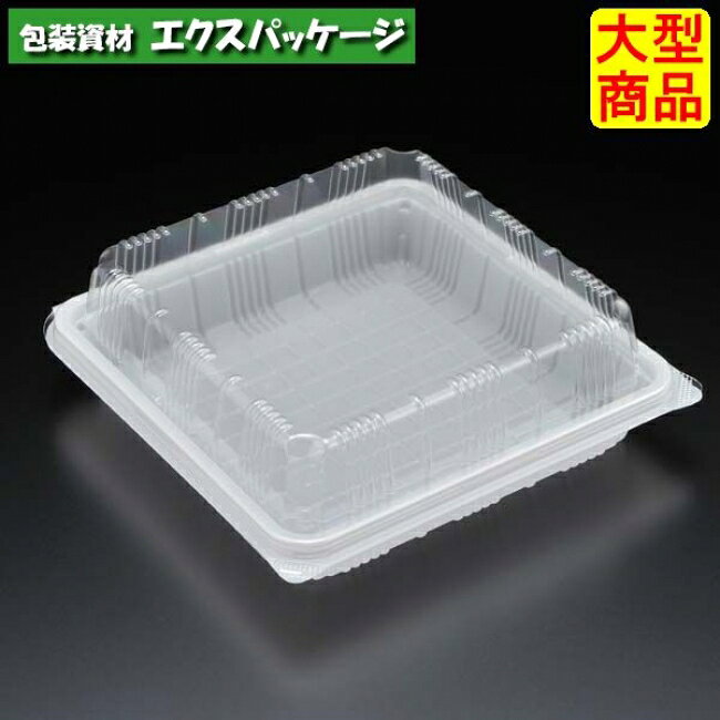 サイズ（外寸)180×179mm　　　（内寸)160×160mm 本体深30mm 蓋高27mmケース入数/600(100枚×6袋)重量/16.90g材質/OPS容量/550cc色柄/W(白)　商品説明●特徴本体とフタが分離しない一体型タイプのフードパック。セロファンテープなどを貼らなくても、本体とフタがカチン嵌め合わせ(はめあわせ)て閉じたままの状態にすることができる「嵌合(かんごう)タイプ」です。※取り寄せ商品の為、キャンセルや返品はお受けできません。
