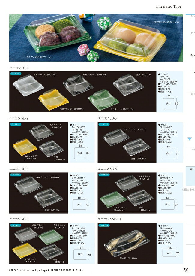 ユニコン　SD-1　透明　1500枚入　本体・蓋一体　5D01110　ケース販売　大型商品　...