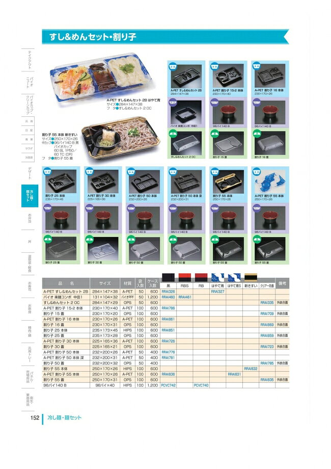 A-PET　すし＆めんセット　2B　本体のみ　はやて青　#RRAI327　600個入　ケース販売　大型商品　取り寄せ品　リスパック 2