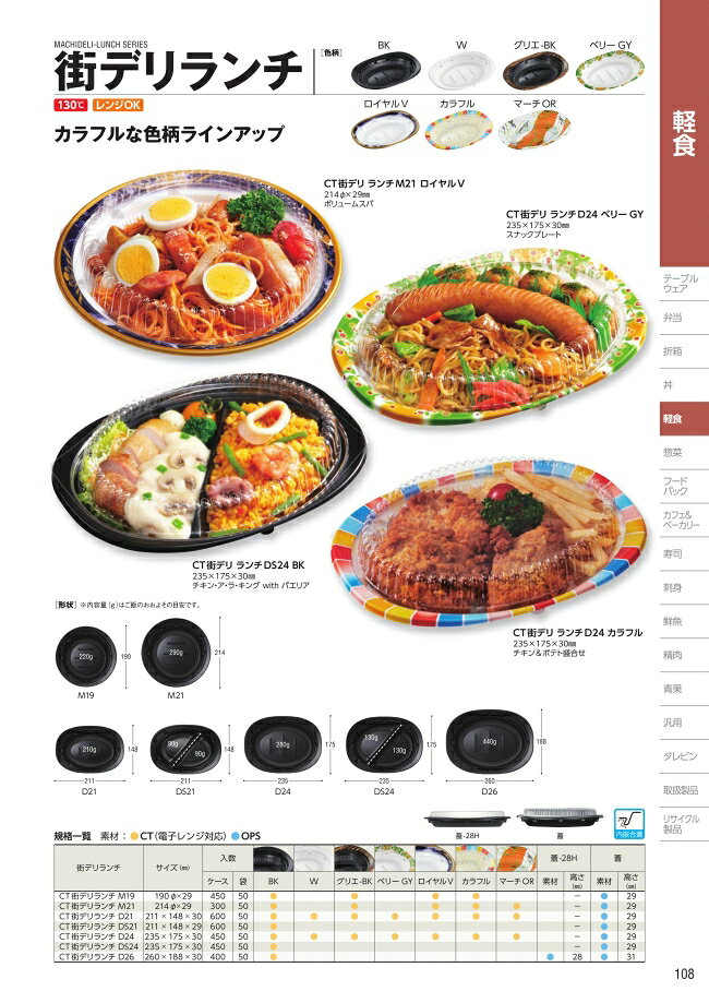 袋 容器 製菓 エクスパッケージのCT　街デリランチ　D21　蓋のみ　600枚入　#012815　ケース販売　大型商品　取り寄せ品　中央化学｜アングル2