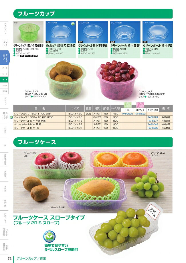 エコ　フルーツ　E-300　特厚　クリアー　本体のみ　#FATW302　1600個入　ケース販...