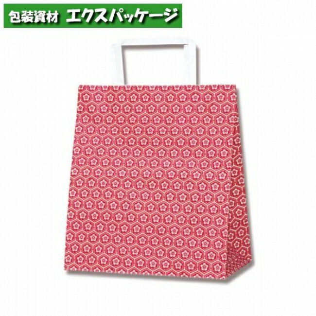 H25チャームバッグ　S2　平手　梅小紋　赤　300枚入　#003263500　ケース販売　取り寄せ品　シモジマ