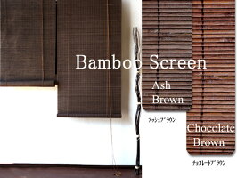 ★在庫限り★激安アジアンナチュラルスクリーン(2本組)ブラウン【88cm×180cm】夏の日除け・インテリアの目隠しに