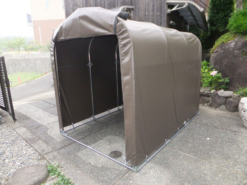 サイクルハウス 幅156cm×奥行220cm× 高さ165cm 3台用 耐久性抜群ターポリン生地 パ...