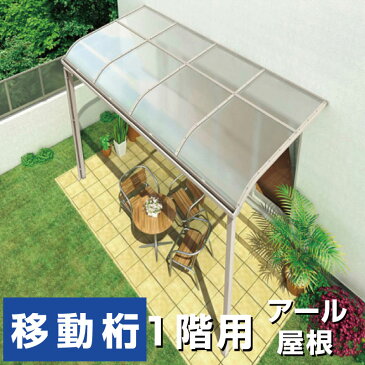 R屋根タイプテラス2 間口3040mm×出幅4尺1175mm×高さ2500mm ポリカ 1階用 柱前後左右移動可能タイプ 安心の国内メーカー 送料無料