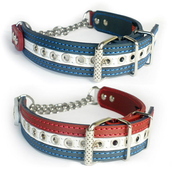 スタッズ革ハーフチョーク：3cm Type チョーカー FB 国旗カラーのサムネイル