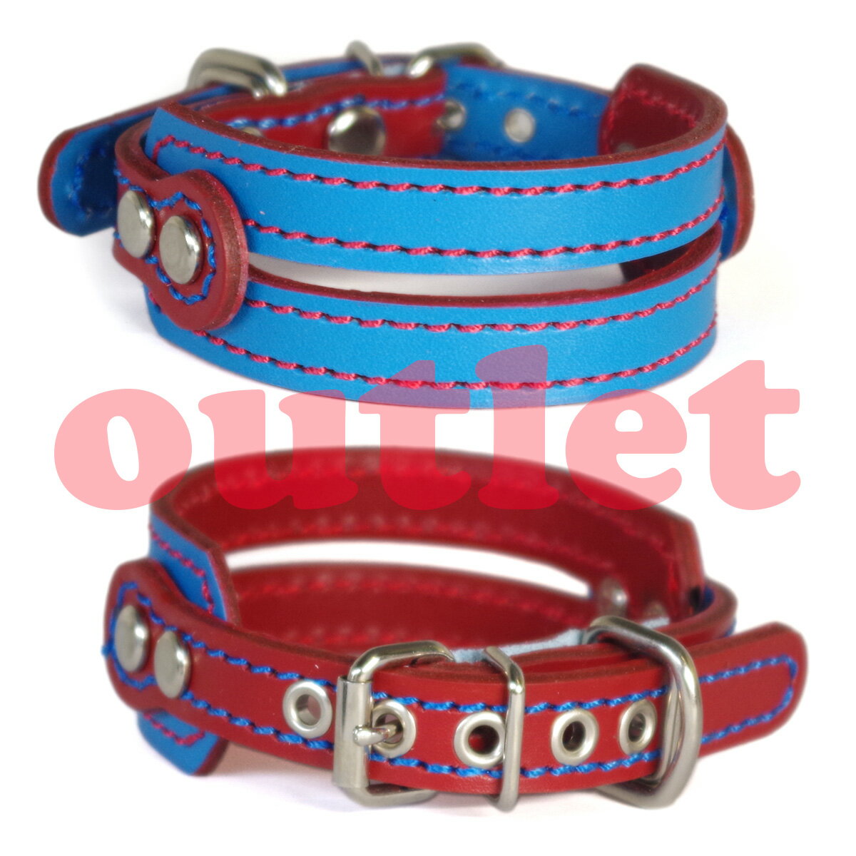 アウトレット：イタグレミニピン用3cm幅革首輪(25cm）