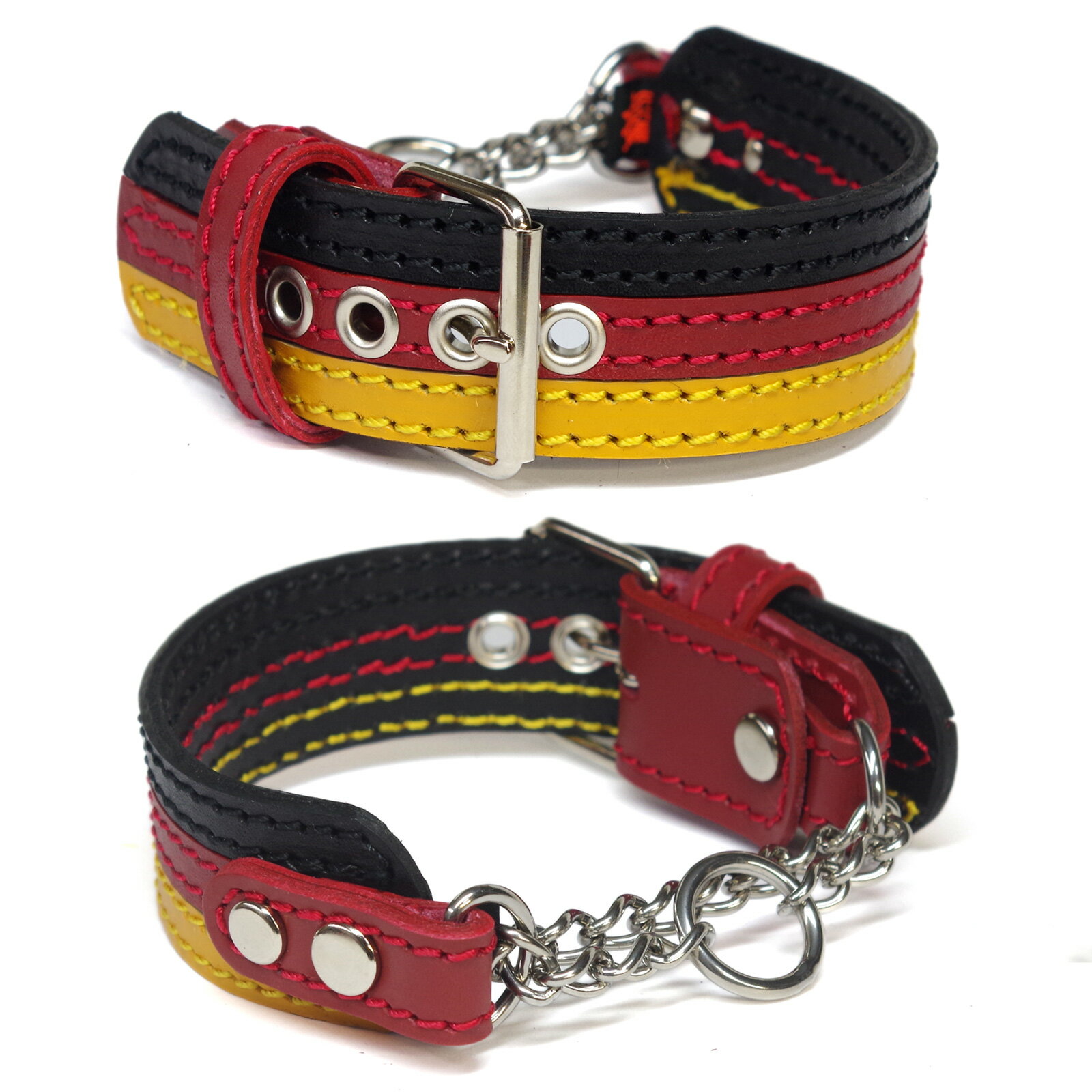 Leather （Small Dogs） - 小型犬用3cm幅 革 ハーフチョーク(頭周り27cm)：アウトレット