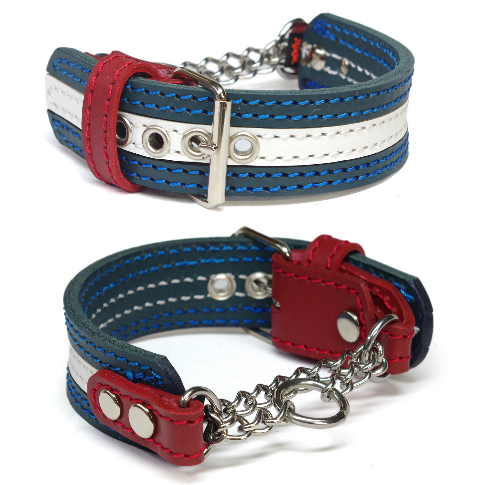 Leather （Small Dogs） - 小型犬用3cm幅 革 ハーフチョーク(頭周り26cm)：アウトレット
