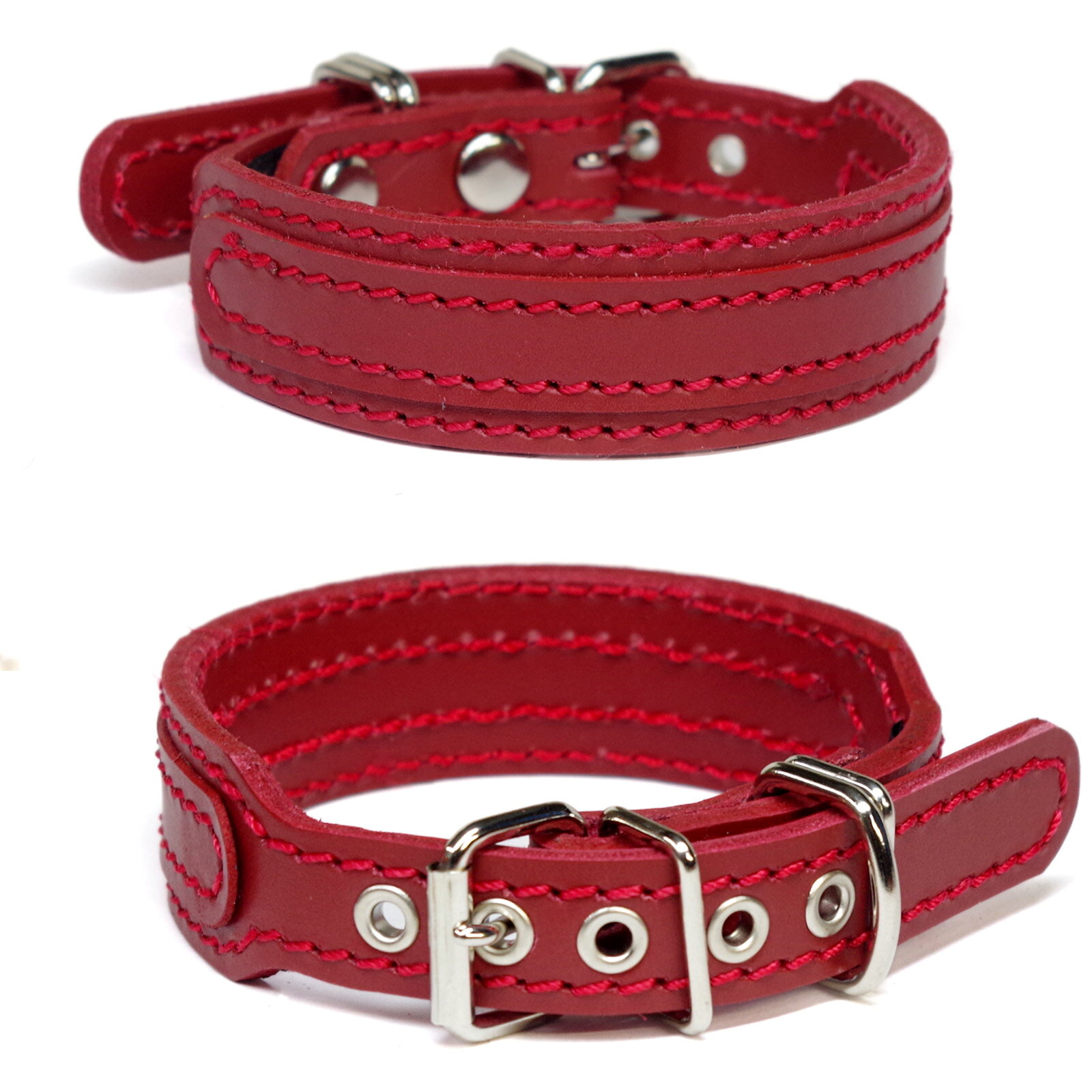 Leather （Small Dogs） - アウトレット：小型犬イタグレミニピン用革首輪(26cm)1804