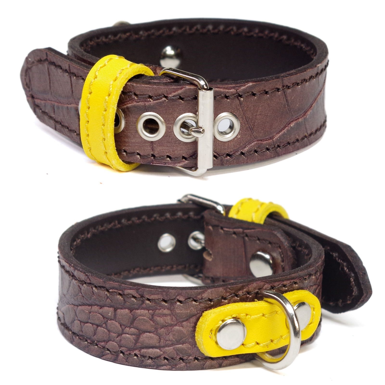 Leather （Small Dogs） - アウトレット：小型犬イタグレミニピン用革首輪(25cm)1812