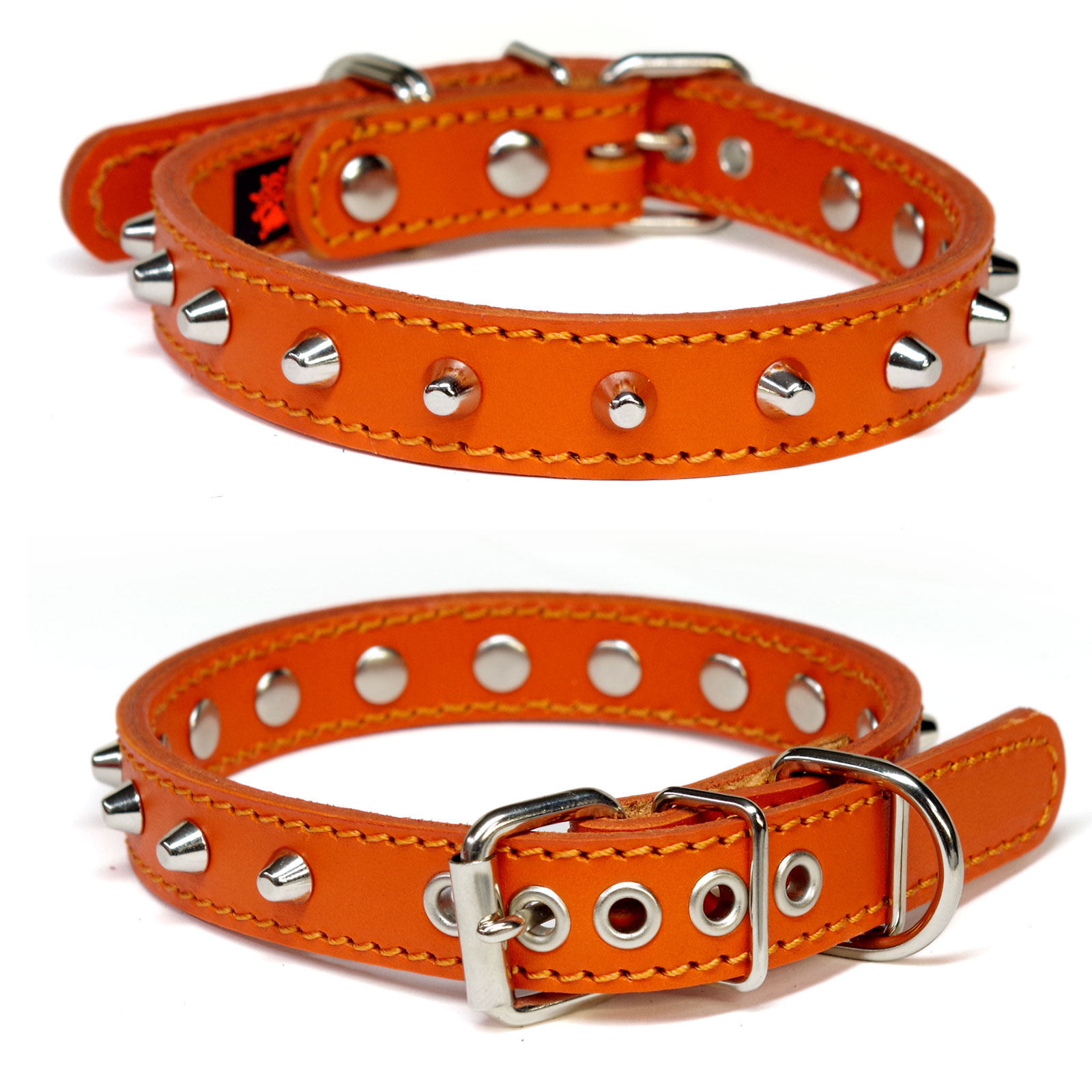 アウトレット2cm幅中型犬用スタッズ革首輪(36cm)