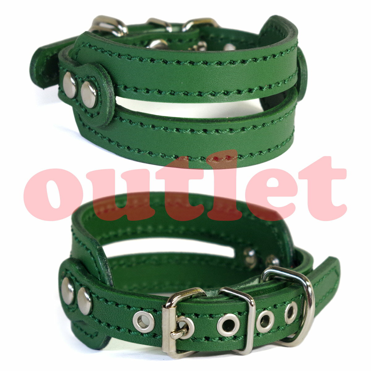 アウトレット：イタグレミニピン用3.5cm幅革首輪(25cm）