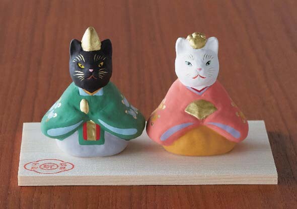 おひなさま お雛様 ひな祭り 置物 陶器 人形 雛人形 ひな人形 【猫 座雛（橘）】コンパクト ミニ ミニチュア 今どき インテリア かわいい 子供部屋 居間 玄関 カウンター 周り 【 季節感を味わう 大人かわいい 雑貨 インテリア雑貨 おしゃれ 】 楽天 ランキング 人気