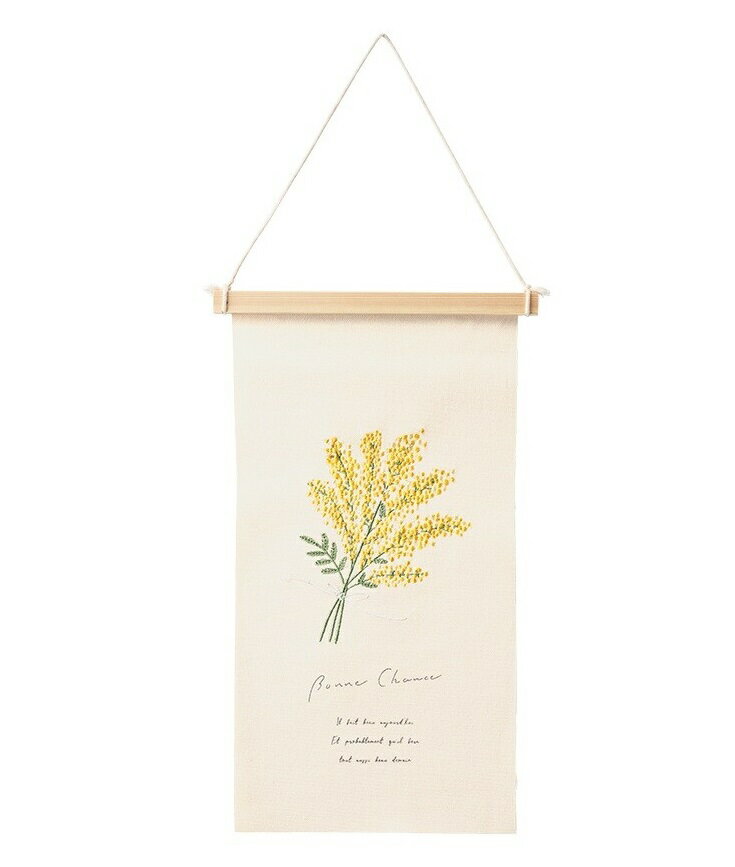 【即納】 ミモザ タペストリー 刺繍 ししゅう ミモザスワッグS 今どき インテリア雑貨 おしゃれ 壁掛け インテリア 手軽 飾り かわいい タペストリー ミモザの日