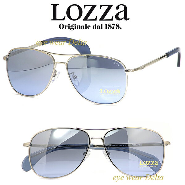 LOZZa ロッツァ サングラス 国内正規代理店品 SL2236M-579X PETRARCA ティアドロップ ブルーミラーレンズ【送料無料】