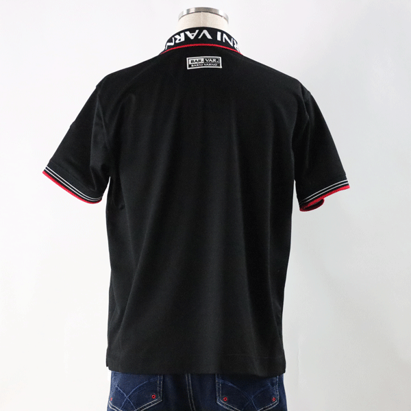 ＼夏プレミアムSALE／バーニヴァーノ 半袖 ポロシャツ M/Lサイズ bss-npl5015 春夏 メンズ カジュアル ホワイト ブラック 40代 50代 60代 1点物 バーニバーノ barnivarno ブラック クロ black