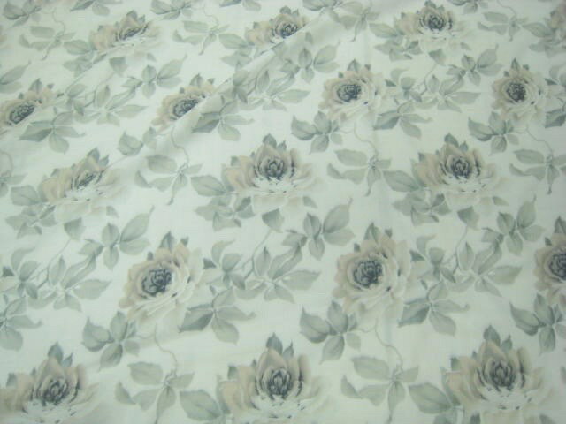 トリプルガーゼ YUWA 花柄 ローズ カラーCグレー ( コットン 生地 )