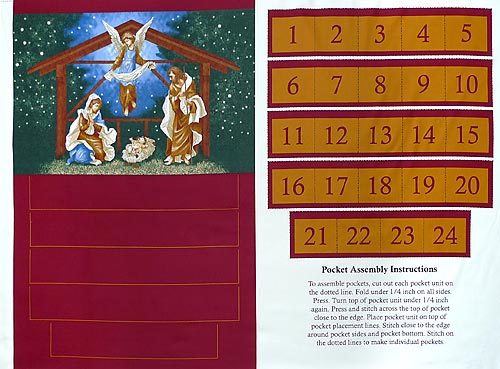 RJR-1737 イエスの誕生 アドベントカレンダー/ダークレッド(未完成品)