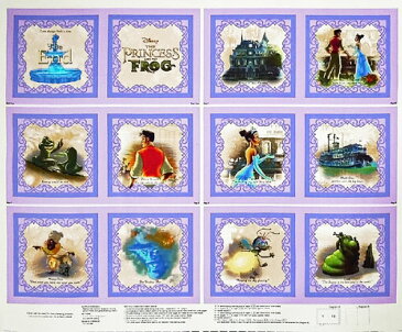 ディズニー DT-2862 プリンセスと魔法のキス ソフトブックパネル/パープル(未完成品) コットンプリント生地