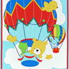 GA-2339 気球に乗るクマ,ウサギ,カエル パネル コットンプリント生地