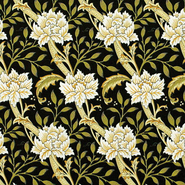 ベスト・オブ・モリス・モリス・マナー・ハマースミス/エボニー MO4873 コットンプリント生地