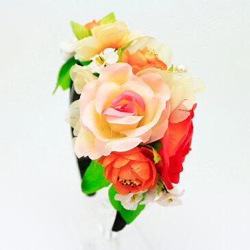 カチューシャ 花冠 ウェディング ヘッドドレス 花かんむり 結婚式 花嫁 子供 花かんむり キッズ カチューシャ 造花 髪飾り fka01q