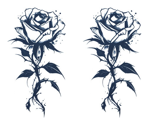 ジャグアタトゥー タトゥーシール 2週間で消えるタトゥー ヘナタトゥー 本物志向 薔薇 2枚セット ジャグアタトゥー タトゥーシール 2週間で消えるタトゥー ヘナタトゥー 本物志向 薔薇 2枚セット