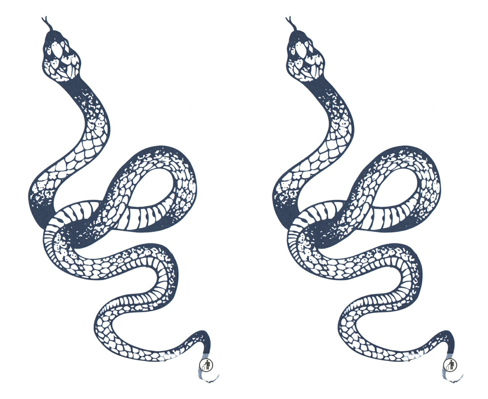 ジャグアタトゥー タトゥーシール 2週間で消えるタトゥー ヘナタトゥー 本物志向 蛇 2枚セット