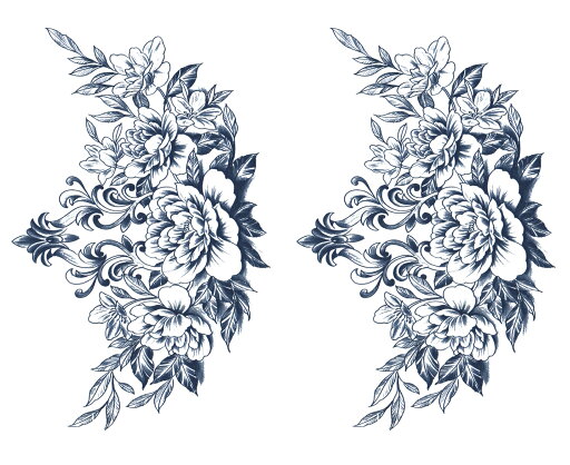 ジャグアタトゥー タトゥーシール 2週間で消えるタトゥー ヘナタトゥー 本物志向 薔薇 2枚セット ジャグアタトゥー タトゥーシール 2週間で消えるタトゥー ヘナタトゥー 本物志向 薔薇 2枚セット