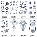 ジャグアタトゥー タトゥーシール 2週間で消えるタトゥー ヘナタトゥー 星 月 太陽 蝶