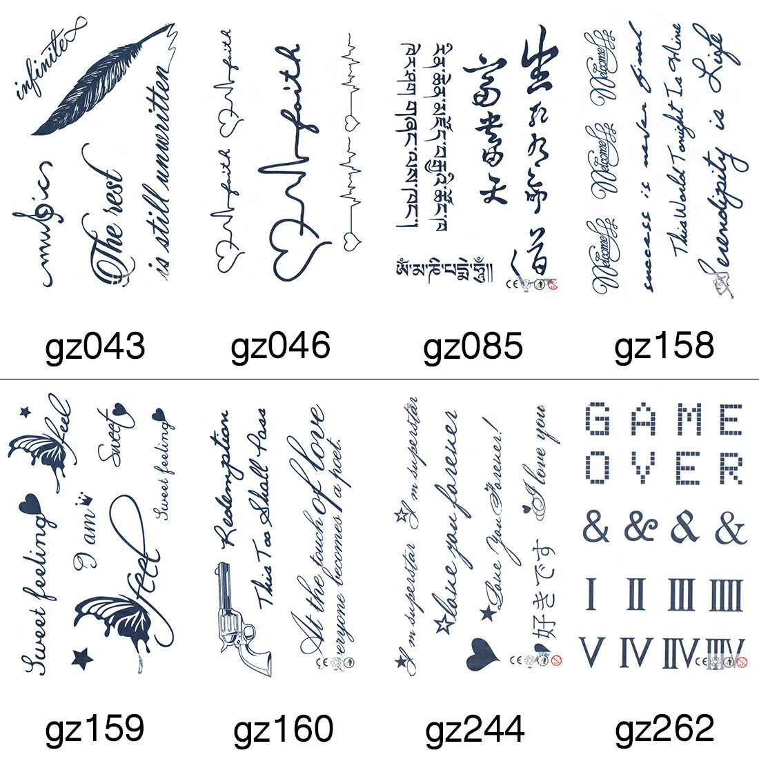 ジャグアタトゥー タトゥーシール 2週間で消えるタトゥー ヘナタトゥー 英文字 漢字 アルファベット