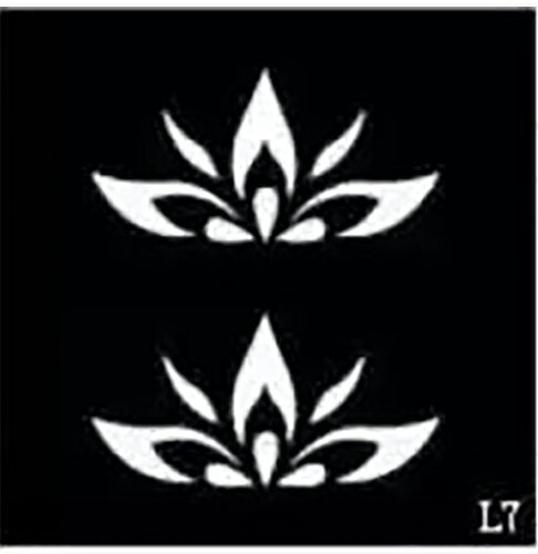 [5枚入り] ヘナタトゥー グリッタータトゥー 用の ステンシルシート 花 l007