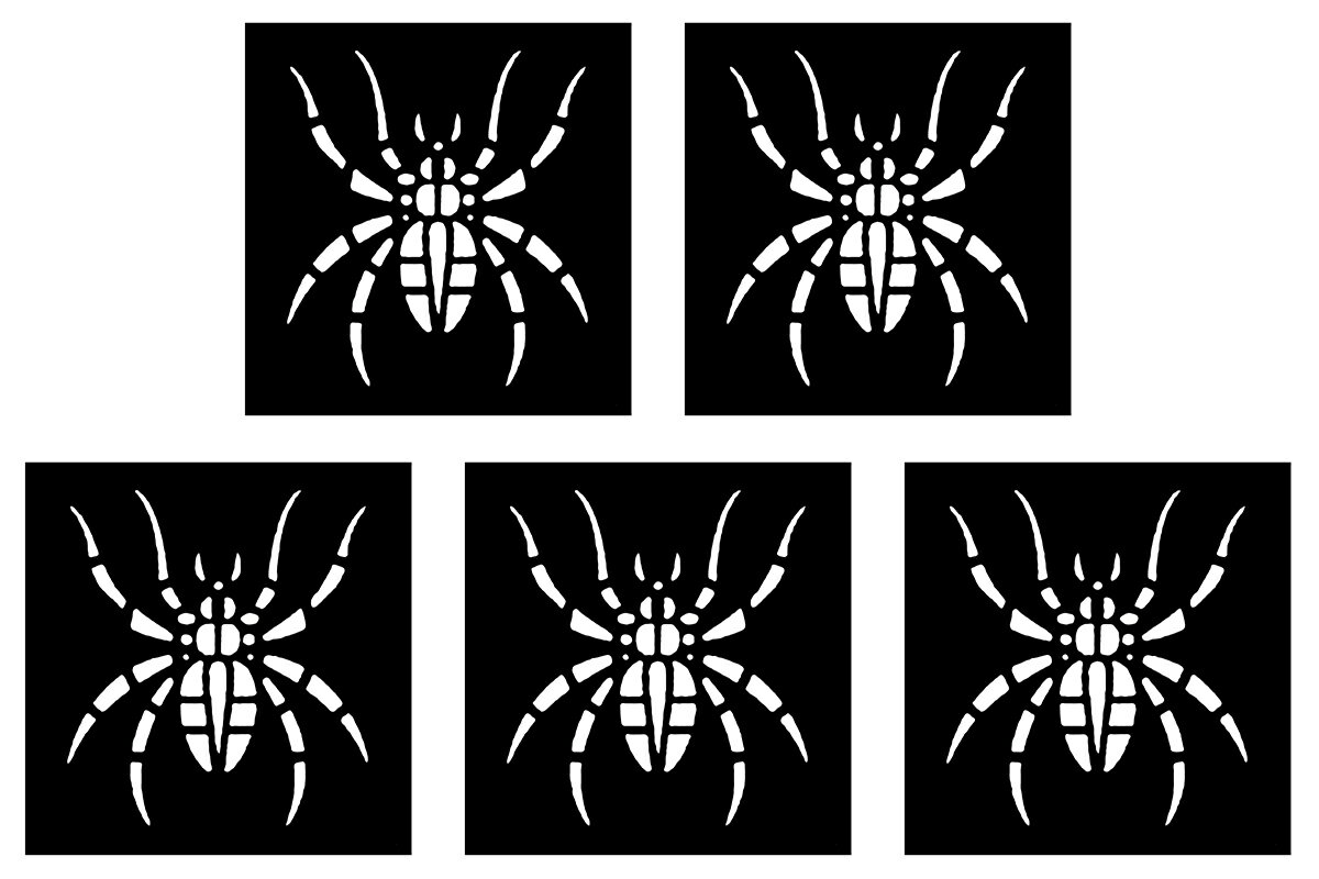 [5枚入り] ヘナタトゥー グリッタータトゥー 用の ステンシルシート 蜘蛛 l043