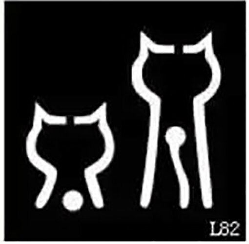 [5枚入り] ヘナタトゥー グリッタータトゥー 用の ステンシルシート 猫 l082