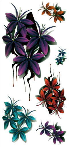 タトゥーシール タトゥーシール 3D 立体感 花 3d16 【レギュラー】 タトゥーシール タトゥーシール 3D 立体感 花 3d16 【レギュラー】