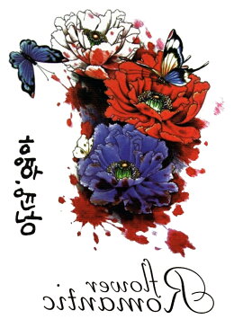 （ファンタジー） TheFantasy タトゥーシール タトゥーシール 蝶と花 hb329 【中型・A5】