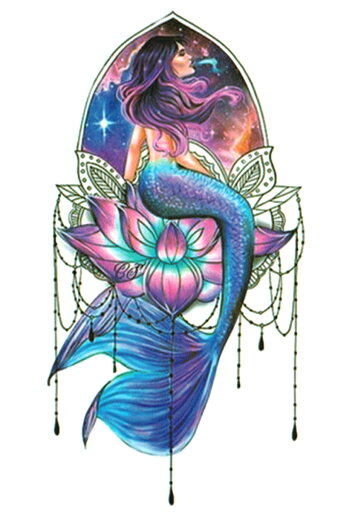 タトゥーシール マーメード 美人魚 hb447【中型・A5】 タトゥーシール マーメード 美人魚 hb447【中型・A5】
