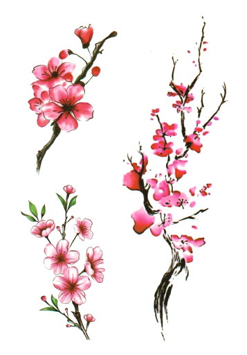 タトゥーシール 桜の花 hb744【中型・A5】 タトゥーシール 桜の花 hb744【中型・A5】