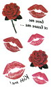 タトゥーシール 薔薇 唇 キス レギュラーサイズ hm1467