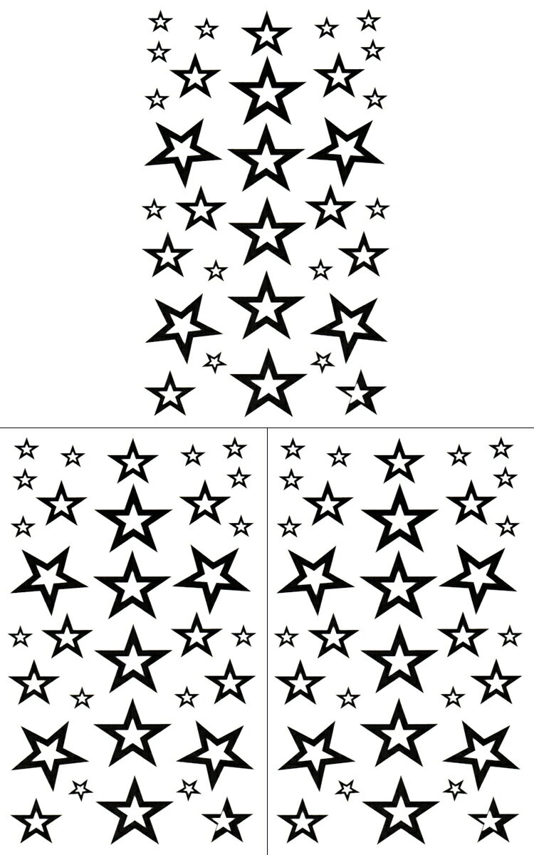 タトゥーシール 文字 記号 星 スター hm428 ［通常サイズ・3枚入り］