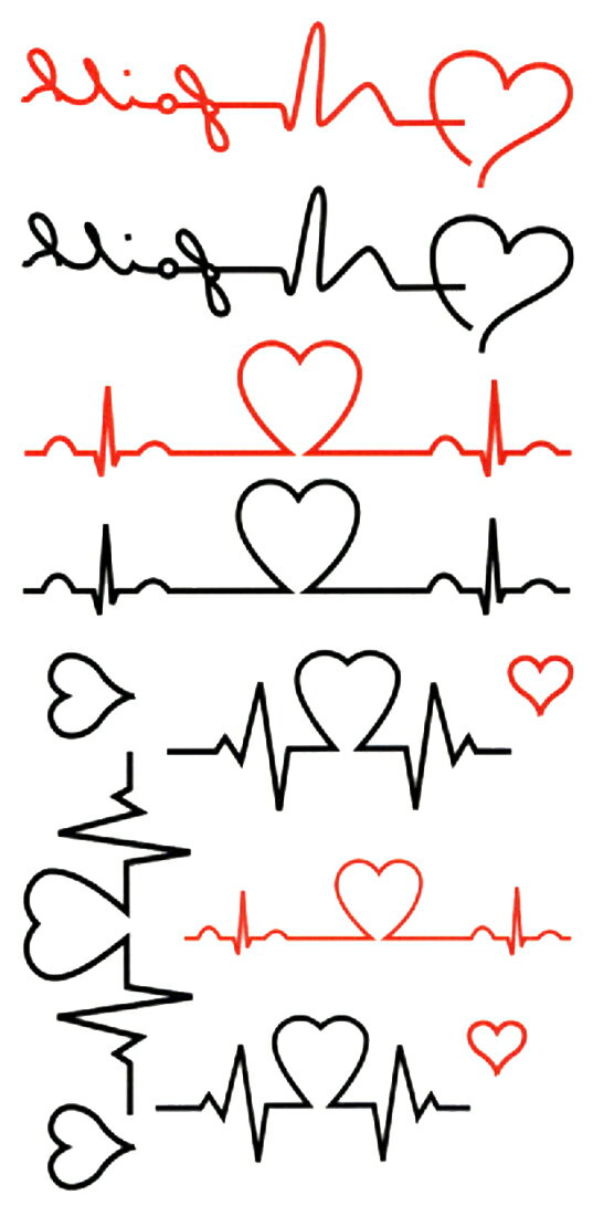 タトゥーシール タトゥーシール 心電図 ハート hm577 【レギュラー】