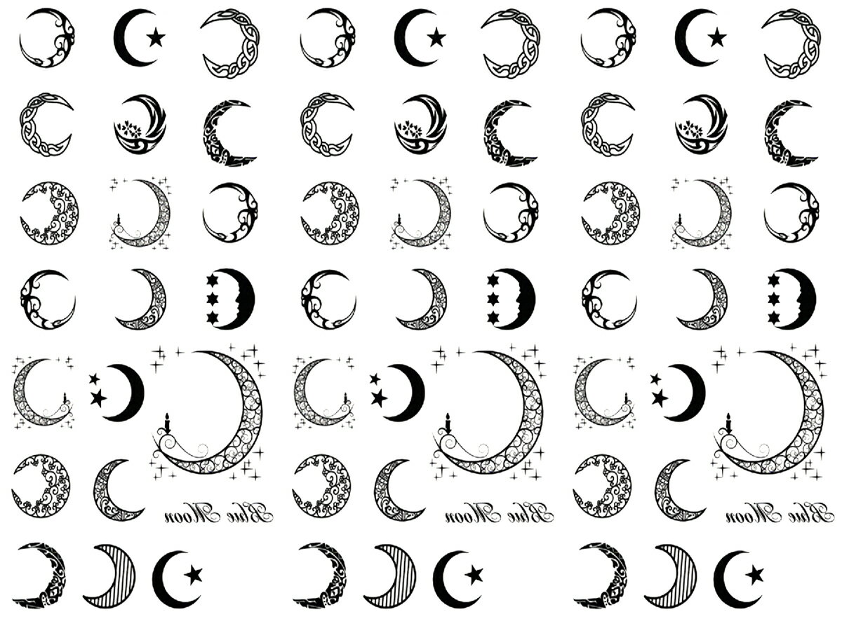 タトゥーシール 月 トライバル hm601 ［通常サイズ・3枚入り］
