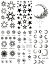 タトゥーシール 星 月 太陽 トライバル ［通常サイズ・6種6枚+2枚］ hm6014