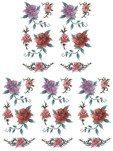 タトゥーシール タトゥーシール 薔薇 ht08061 【小型・5枚セット】 タトゥーシール タトゥーシール 薔薇 ht08061 【小型・5枚セット】