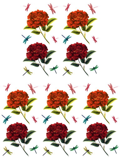 タトゥーシール タトゥーシール 薔薇 トンボ ht08078 【小型・5枚セット】 タトゥーシール タトゥーシール 薔薇 トンボ ht08078 【小型・5枚セット】