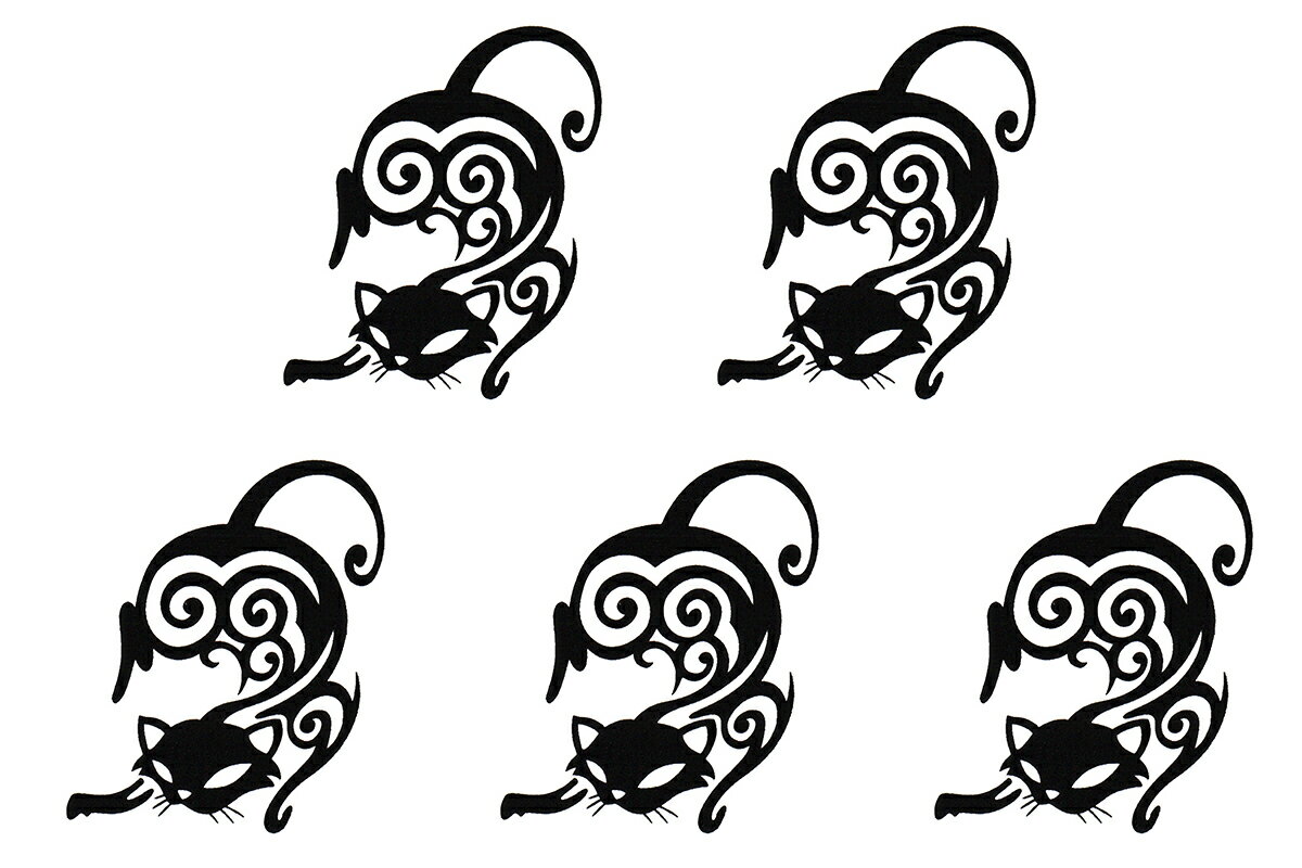 タトゥーシール [5枚入り] 猫 tm0867 【ワンポイント】