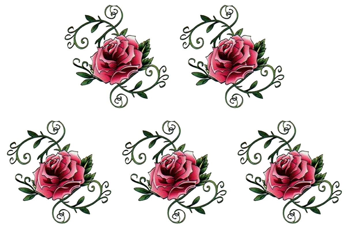 タトゥーシール [5枚入り] 薔薇 バラ tm0954 【ワンポイント】