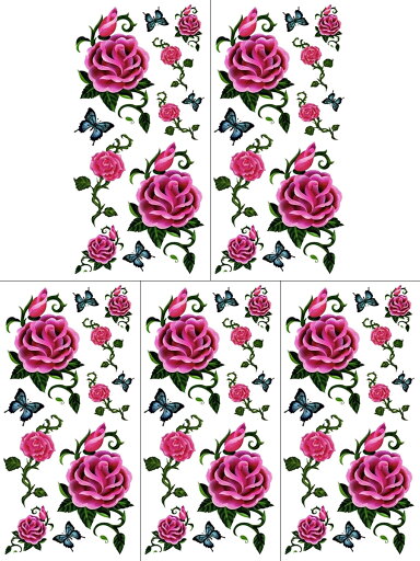 【5枚セット】 タトゥーシール 薔薇 花 バラ ymx115 【レギュラー】 【5枚セット】 タトゥーシール 薔薇 花 バラ ymx115 【レギュラー】