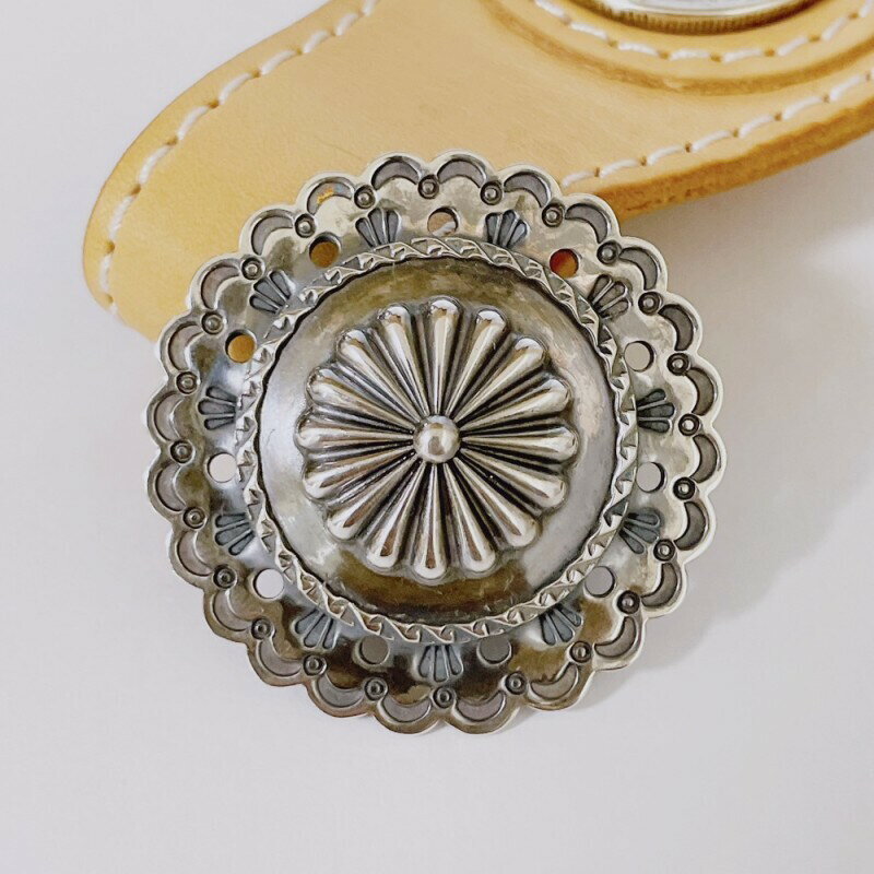 コンチョ シルバーアクセサリー ネイティブデザイン ビッグサイズ 42.5mm フラワー アポロ シルバーコンチョ シルバー925 おしゃれ ギフト プレゼント...